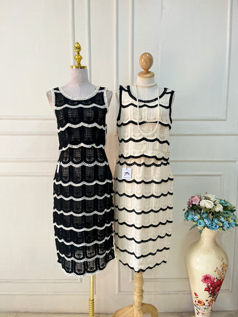 Spring Crochet Tank Tops With Skirts Sets